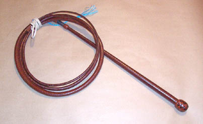 Stockwhip, 8 Foot Saddle Tan With Full Plait Handle